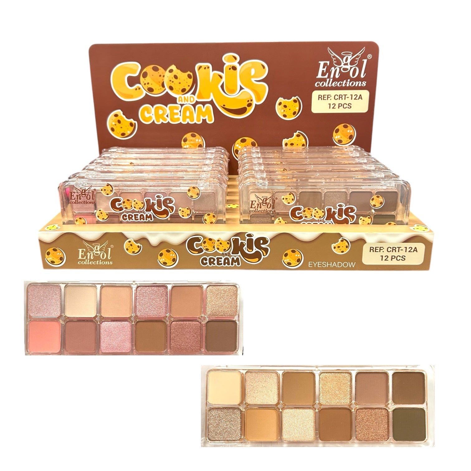 PALETA DE SOMBRAS X12 TONOS COOKIES AND CREAM ENGOL