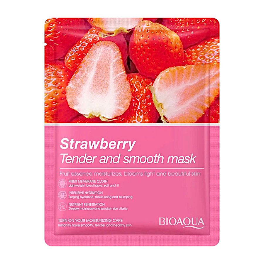 MASCARILLA EN VELO FACIAL FRESA BIOAQUA