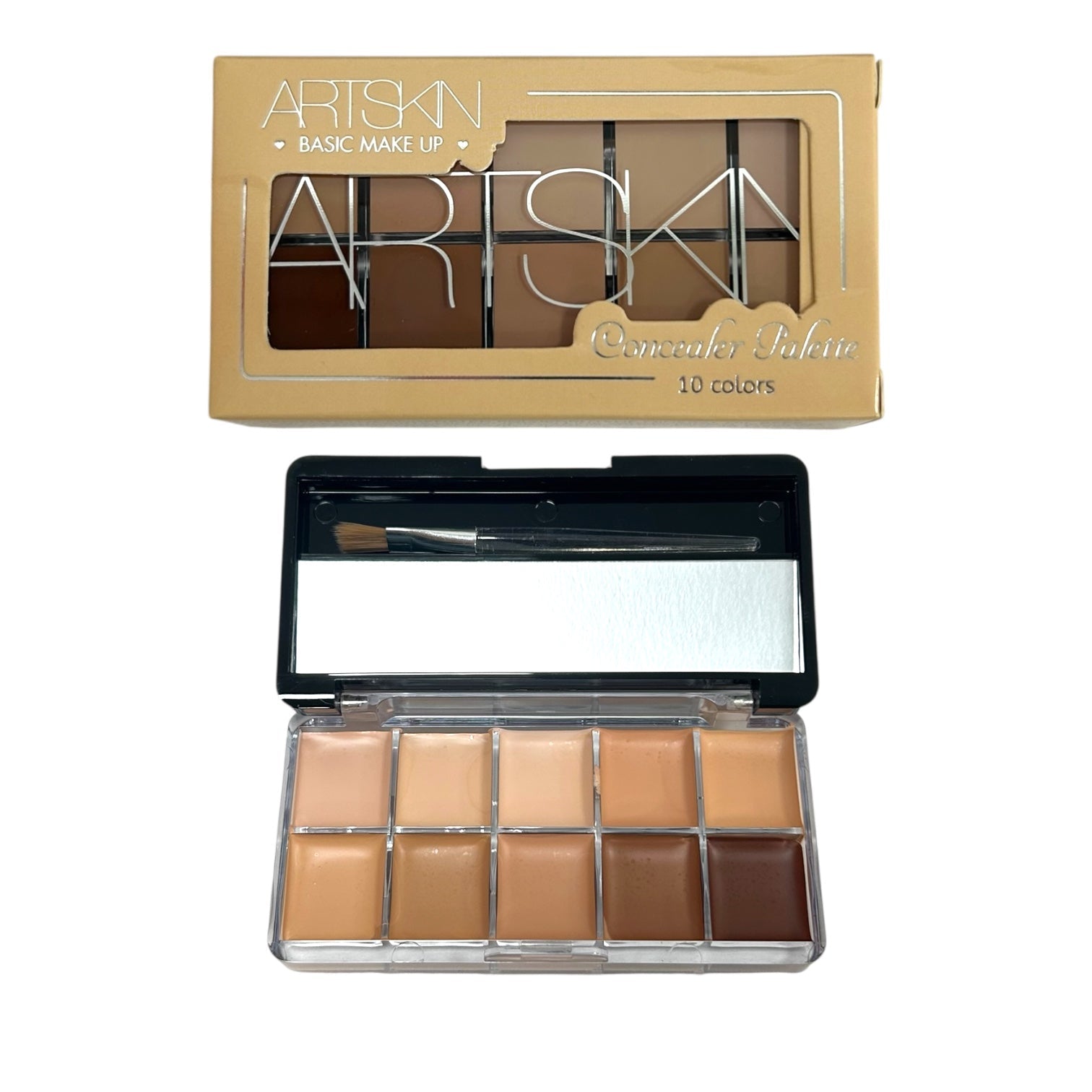 PALETA X10 CORRECTORES BROCHITA Y ESPEJO ARTSKIN