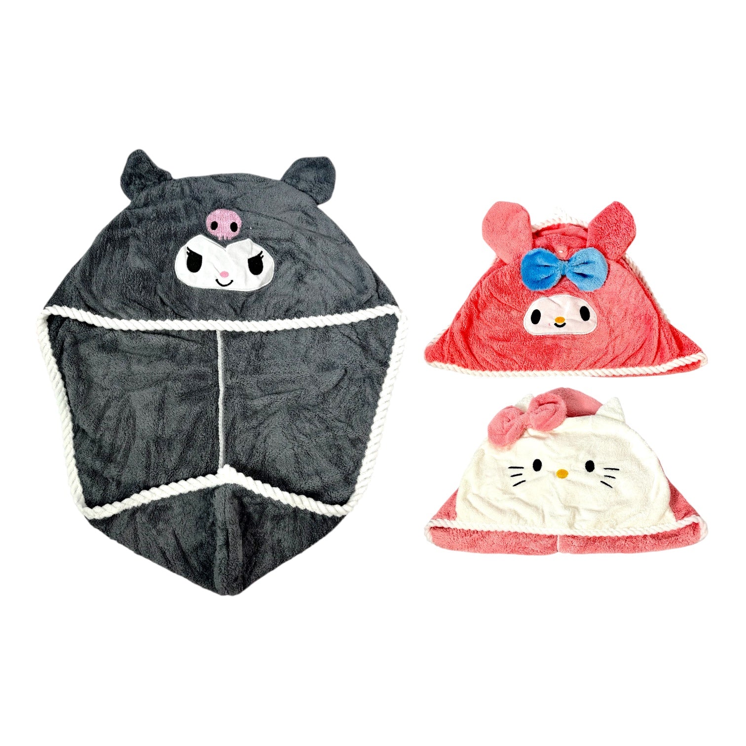 TOALLA PARA CABELLO KUROMI MY MELODY HELLO KITTY S.Z.G