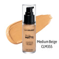 BASE LIQUIDA MEDIUM BEIGE CLM355 TRULY MATTE LA COLORS