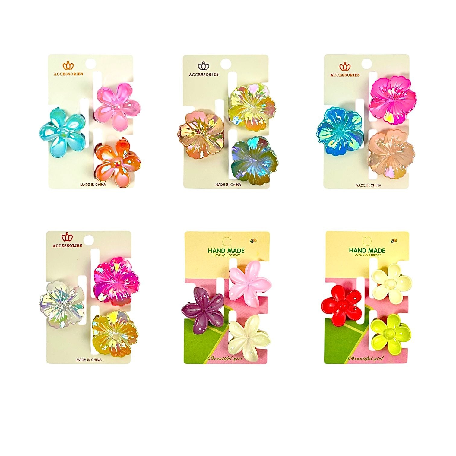 SET X3 CAIMAN MARIPOSAS / FLORES SURTIDAS FASHION JEWELRY / ACCESSORIES