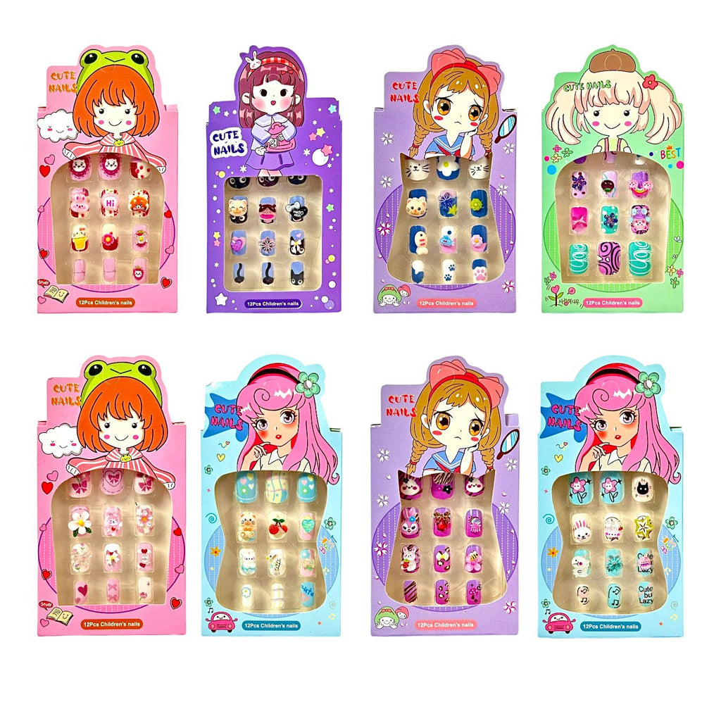 UÑAS DE NIÑAS X12PCS CUTE NAILS / SISA