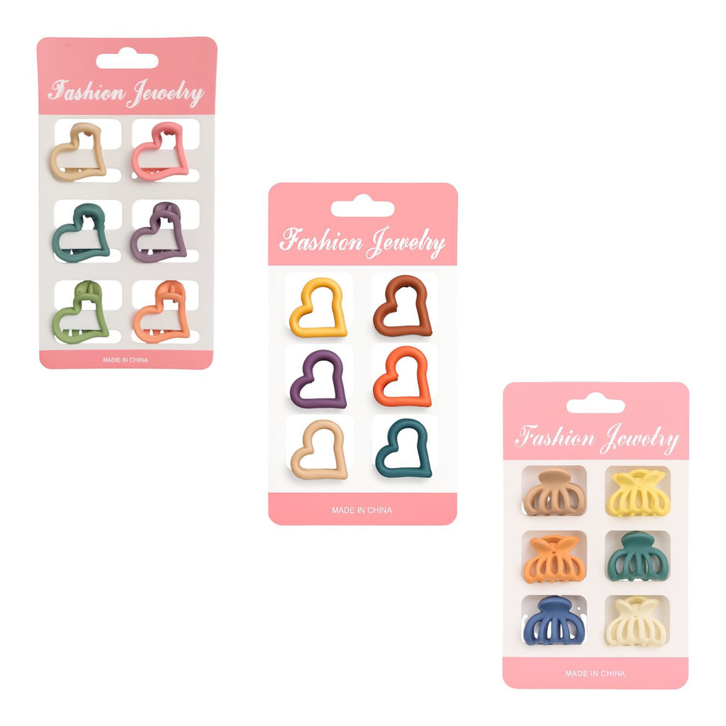 SET X6 CARTON MINI GANCHO FLOR HAWAIANO DISEÑOS SURTIDOS FASHION JEWELRY
