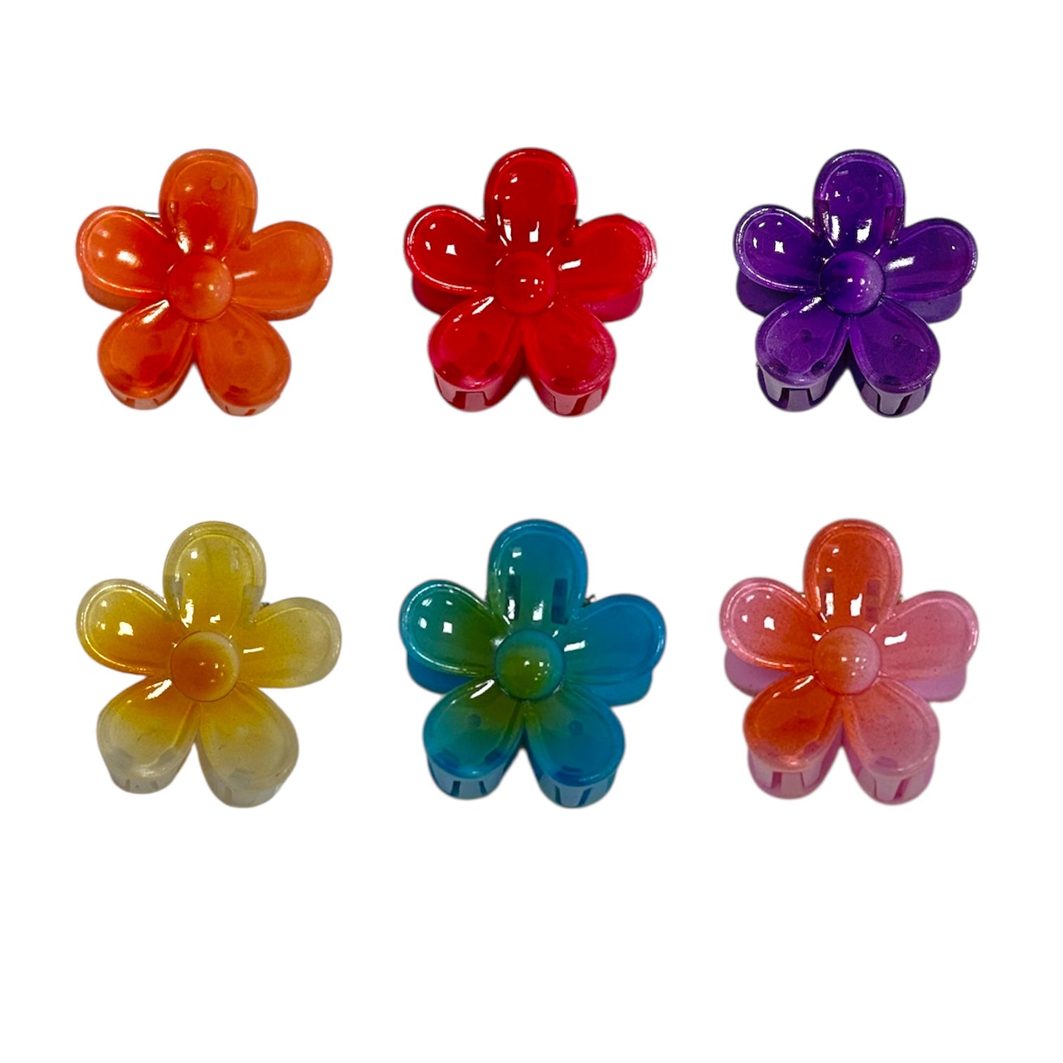 SET X6 CARTON MINI GANCHO FLOR HAWAIANO DISEÑOS SURTIDOS FASHION JEWELRY