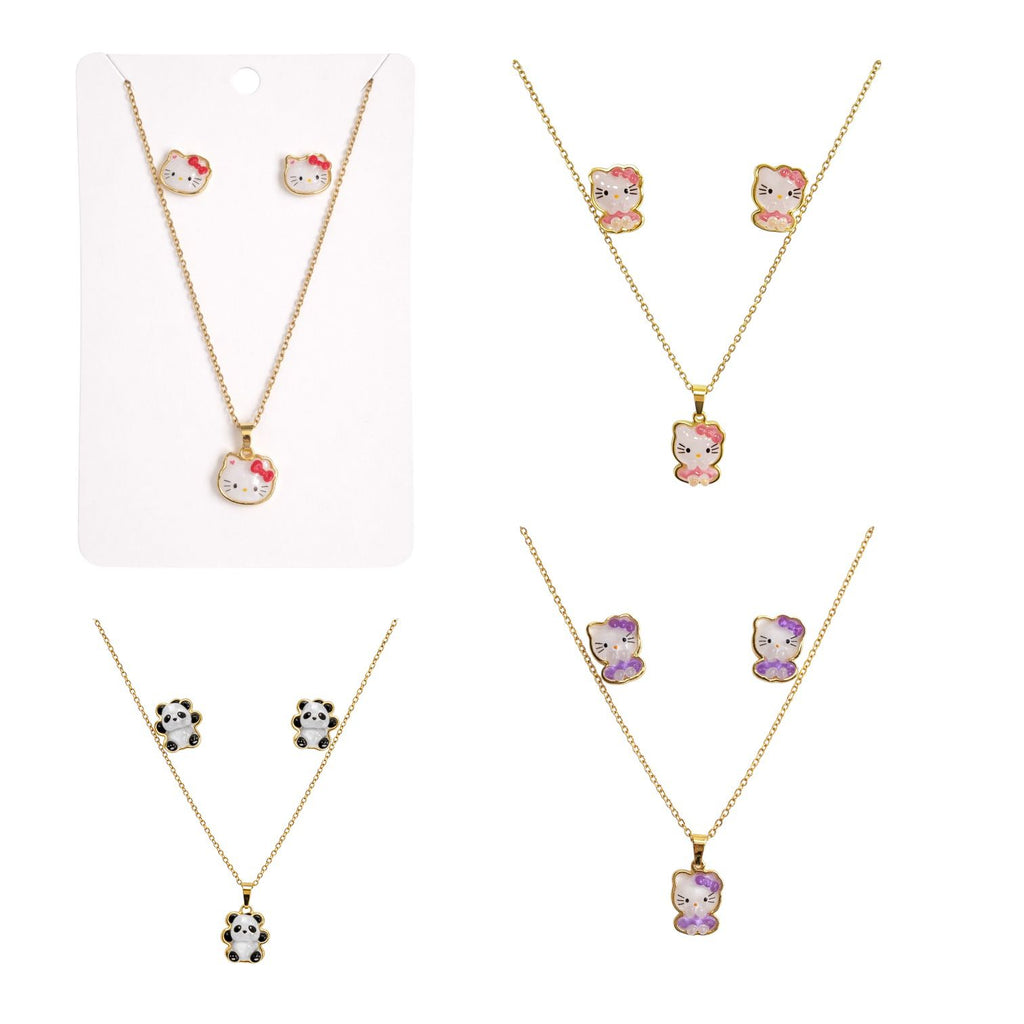 SET ARETES Y COLLAR NIÑAS