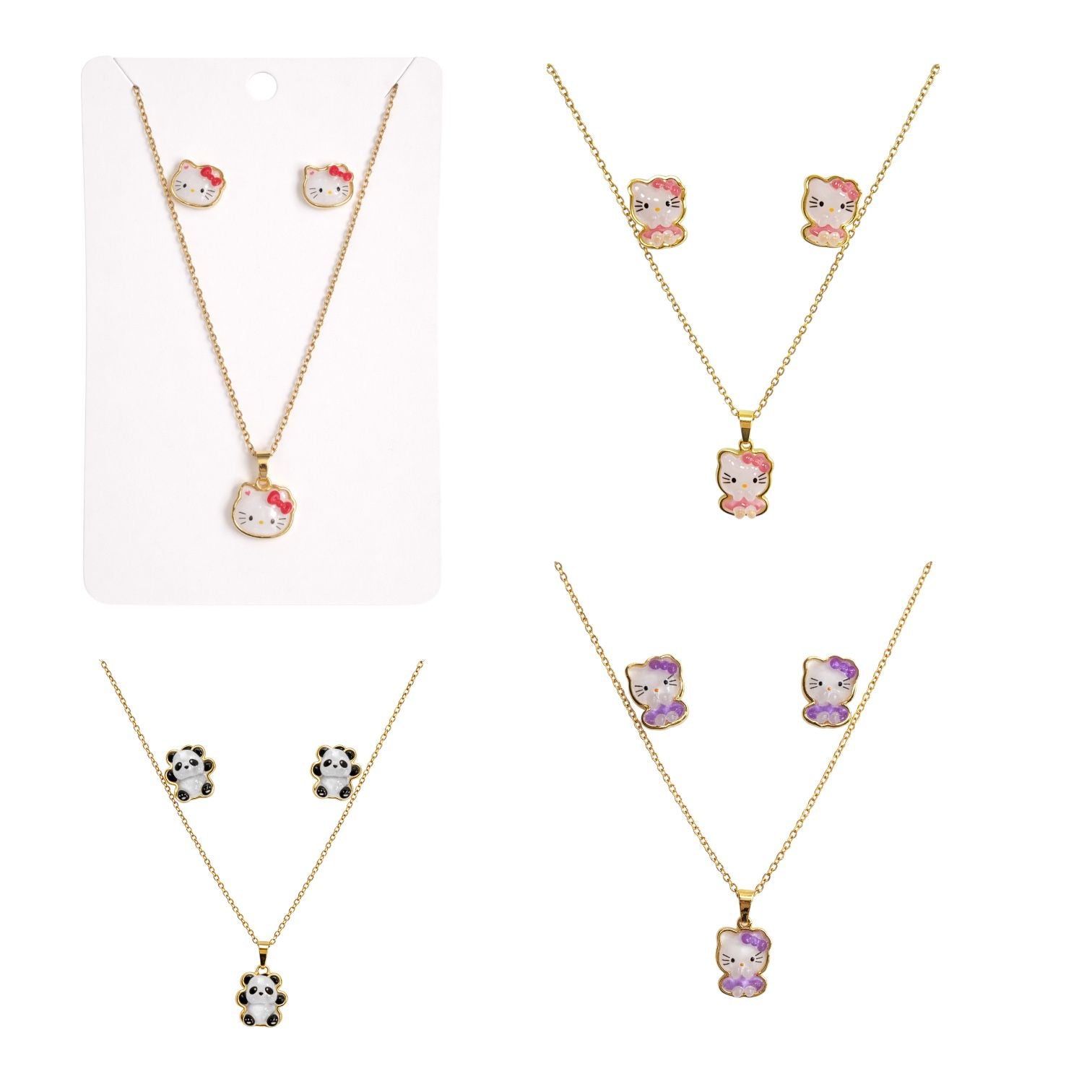 SET ARETES Y COLLAR NIÑAS