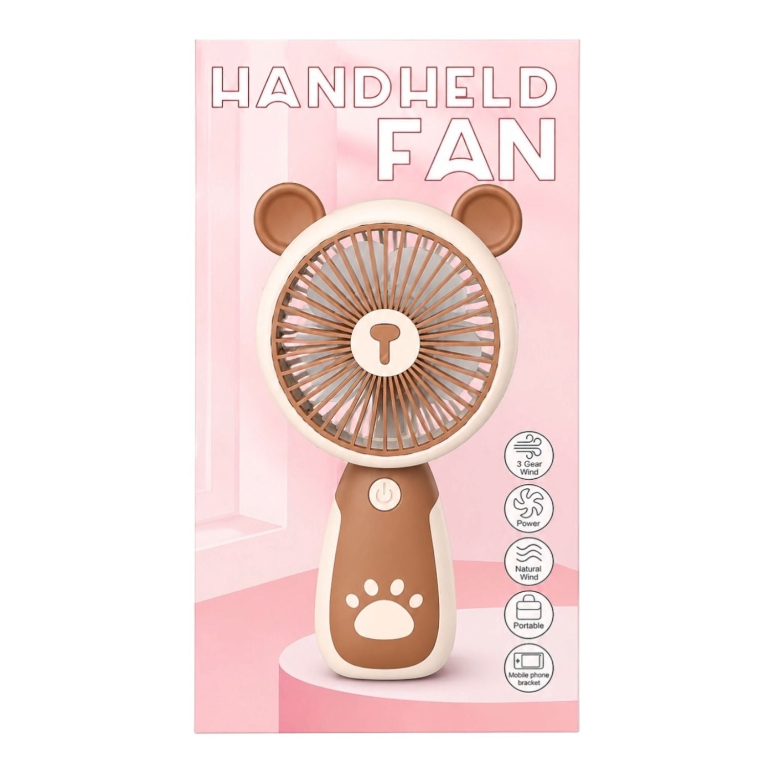 VENTILADOR OREJITAS OSITO HUELLITA HANDHELD FAN