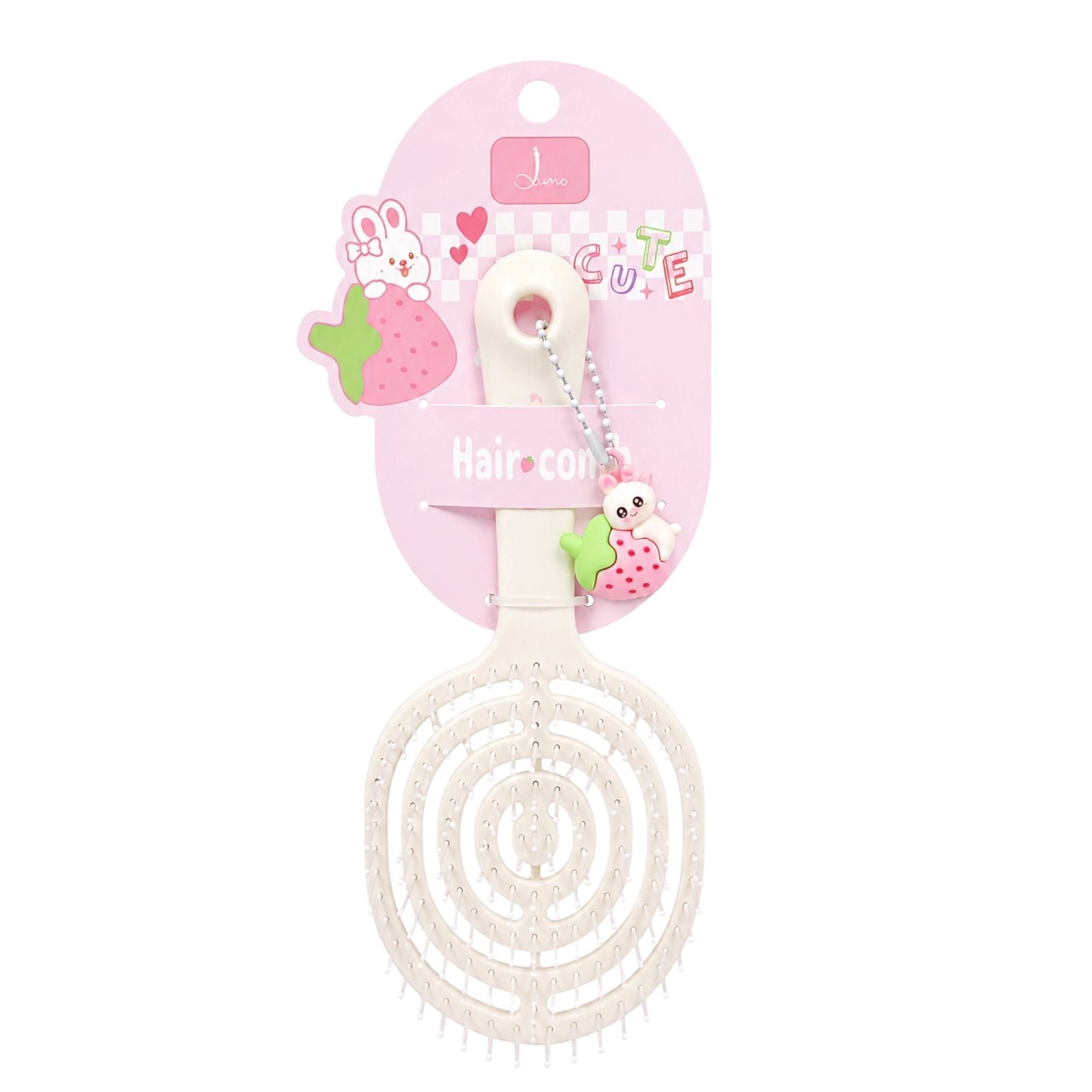 CEPILLO ESQUELETO REDONDO LLAVERO CONEJITO FRESA HAIR COMB