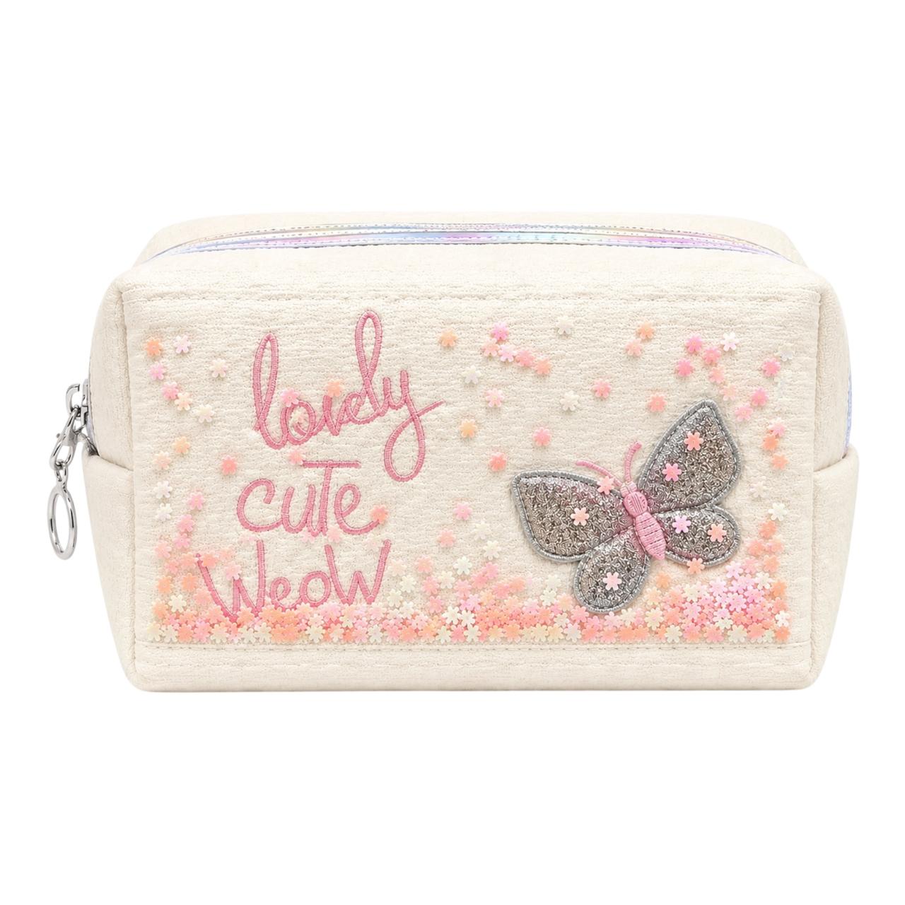 COSMETIQUERA LENTEJUELAS FLORECITAS MARIPOSA LOVELY CUTE WEOW