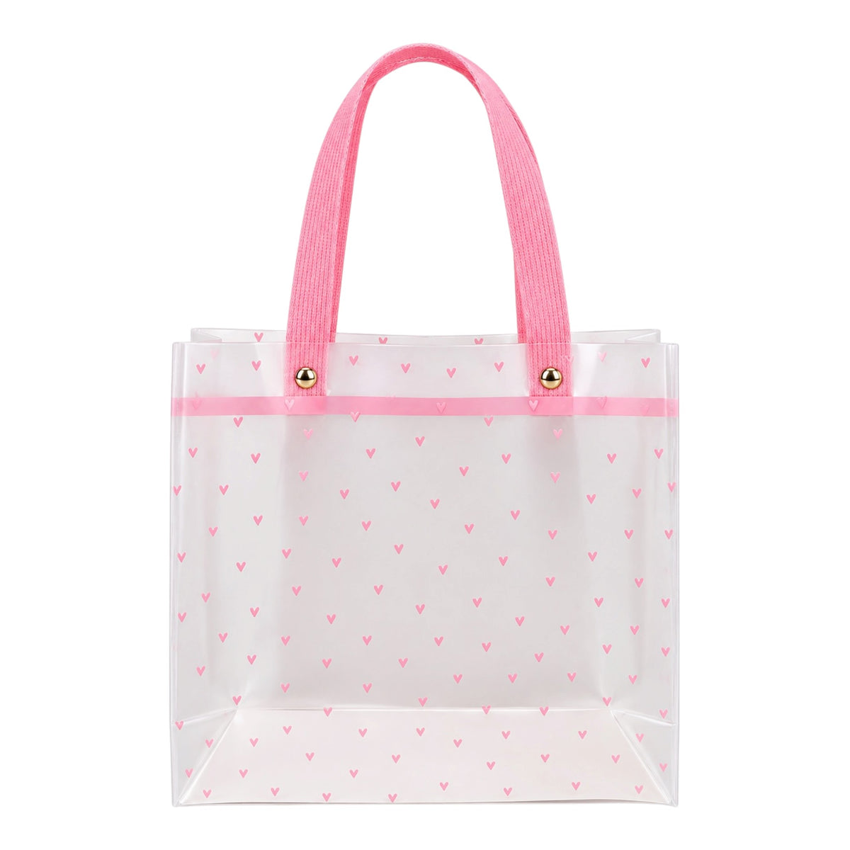 BOLSA DE REGALO CORAZONCITOS AGARRADERA ROSADA