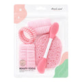 SET MUÑEQUERAS ESPONJA CEPILLO FACIAL MOÑAS CABLE BEAUTY TOOLS MIRACLE WOMAN