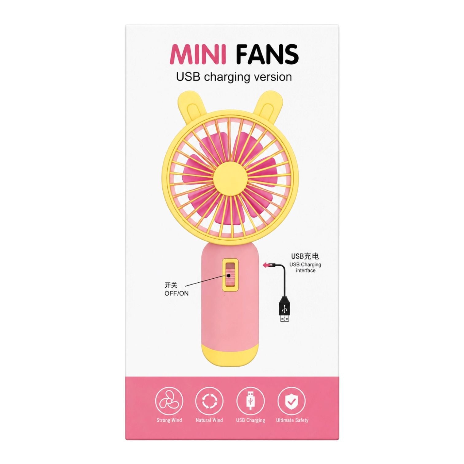 VENTILADOR OREJITAS CONEJO CHARGING VERSION MINI FANS