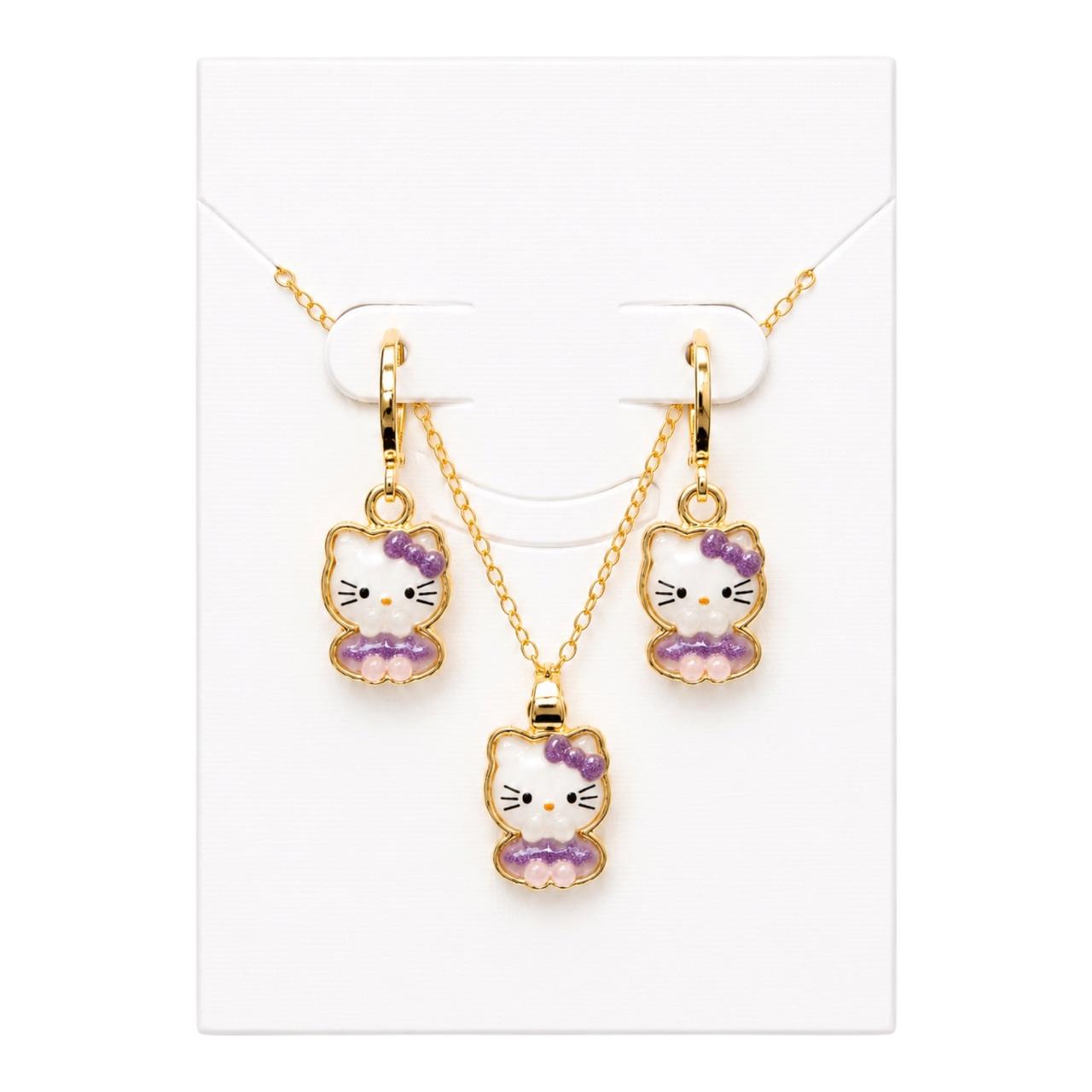 SET CANDONGAS Y COLLAR NIÑAS 3D HELLO KITTY