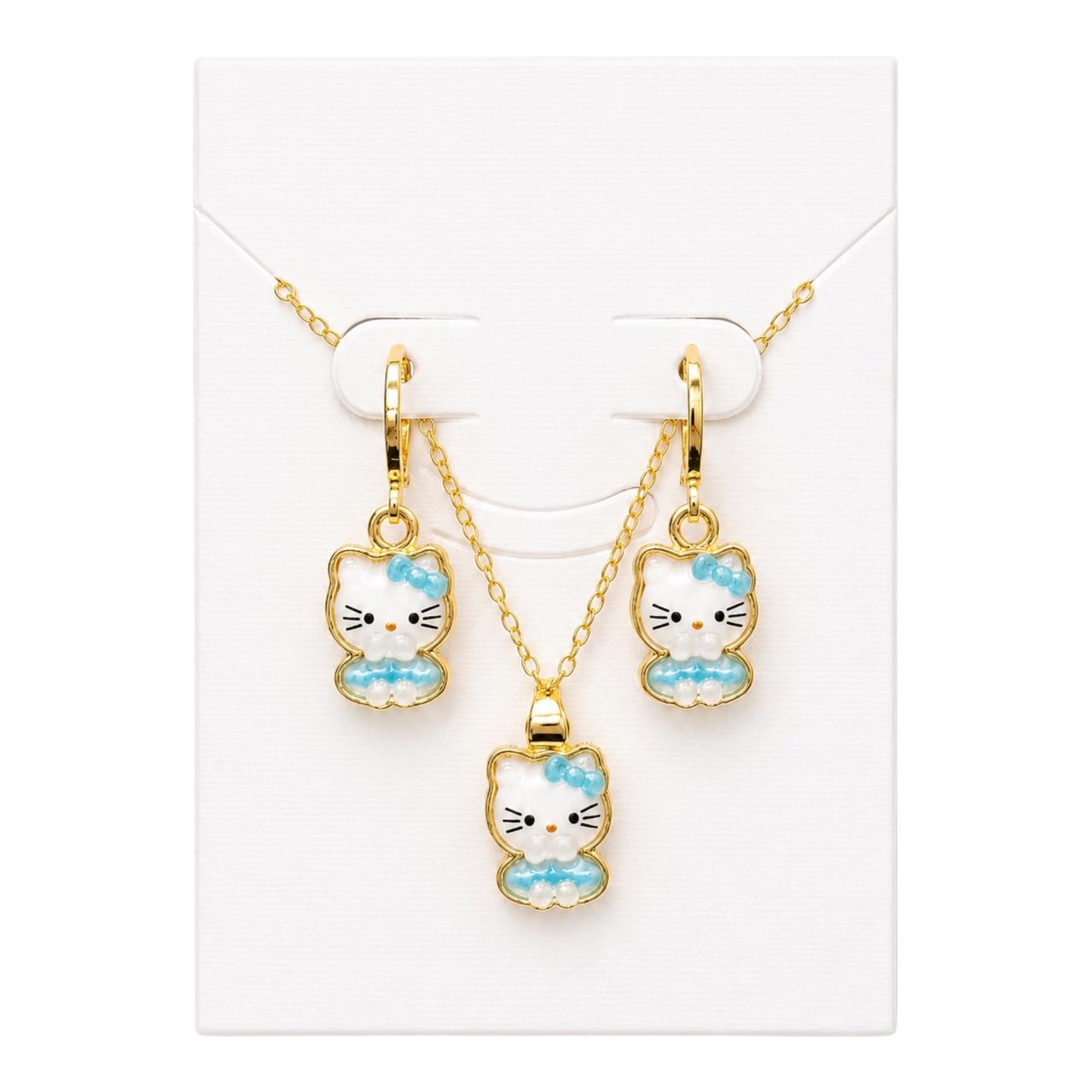 SET CANDONGAS Y COLLAR NIÑAS 3D HELLO KITTY