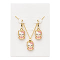 SET CANDONGAS Y COLLAR NIÑAS 3D HELLO KITTY