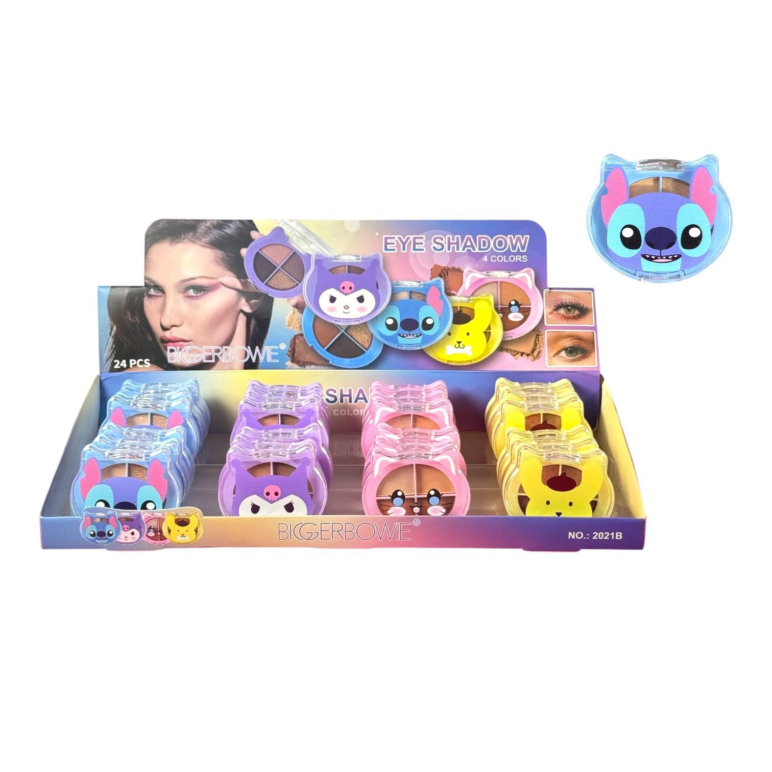 PALETA DE SOMBRAS X4 TONOS SANRIO STITCH BIGGERBOWIE