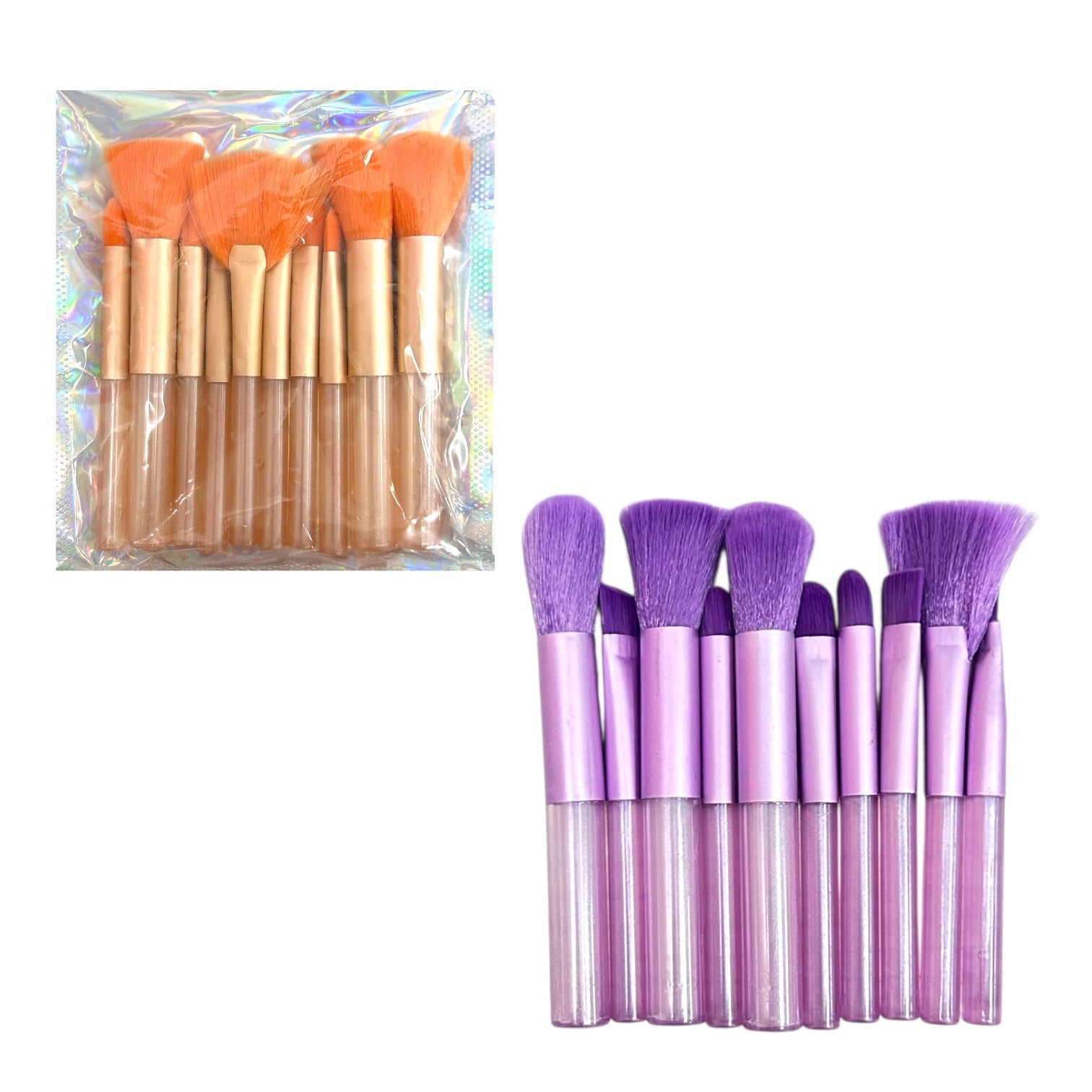 SET X10 MINI BROCHAS NARANJA / MORADO