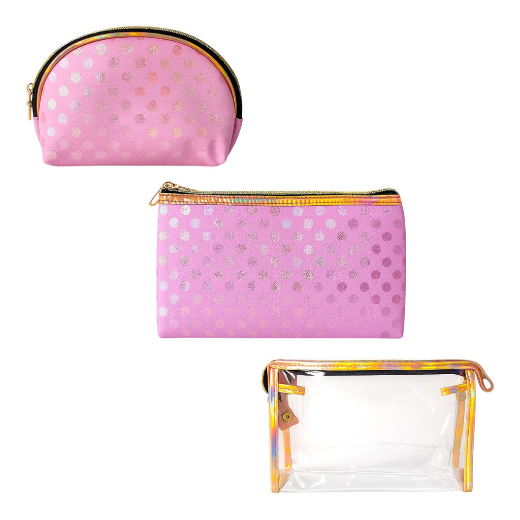 SET X3 COSMETIQUERA ESTRELLAS BOLITAS TORNASOL