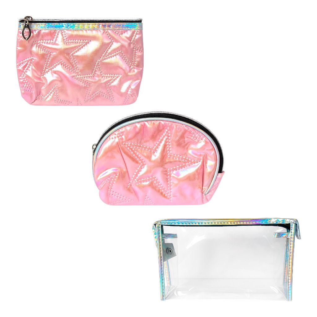 SET X3 COSMETIQUERA ESTRELLAS BOLITAS TORNASOL