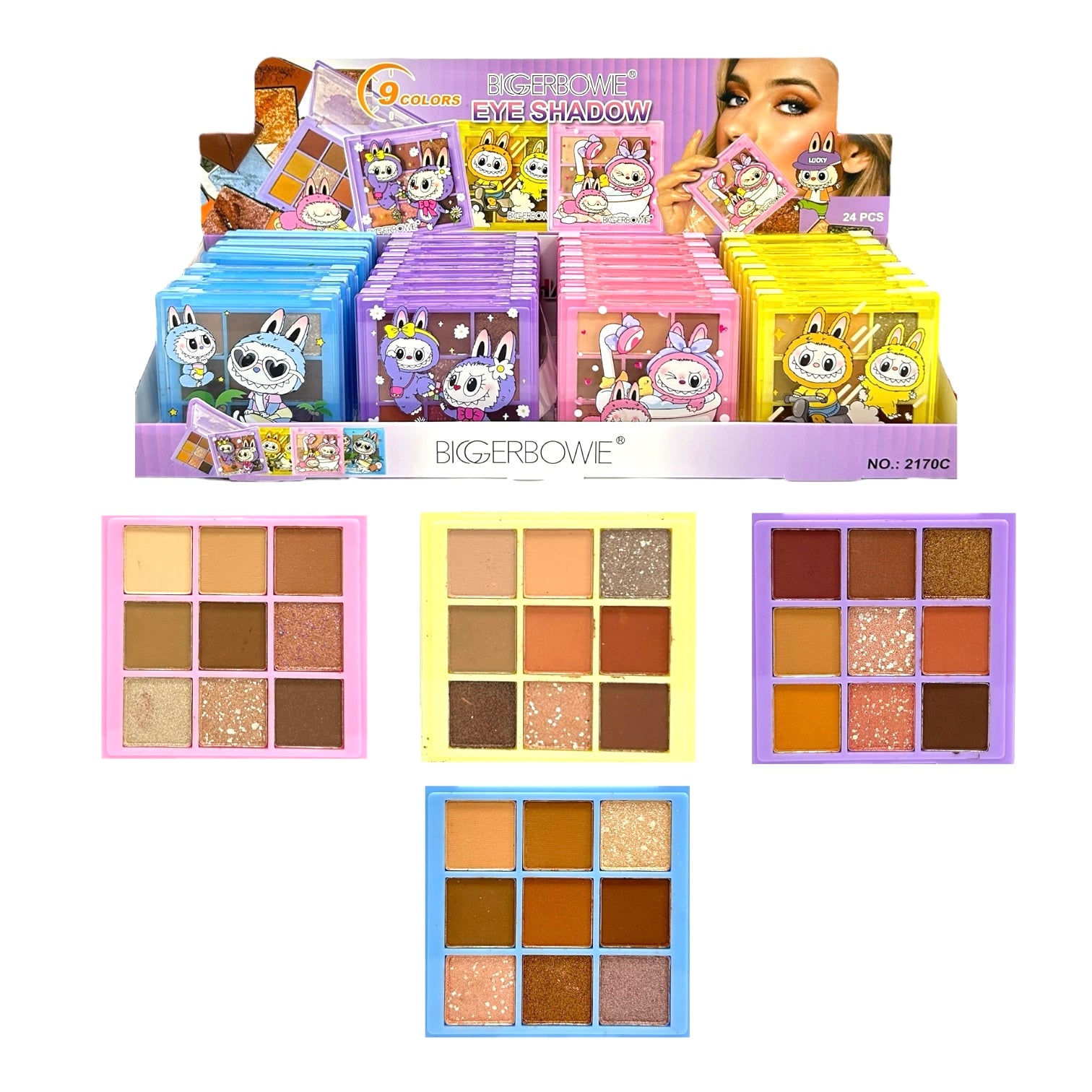 PALETA DE SOMBRAS X9 TONOS LABUBU COLORES BIGGERBOWIE