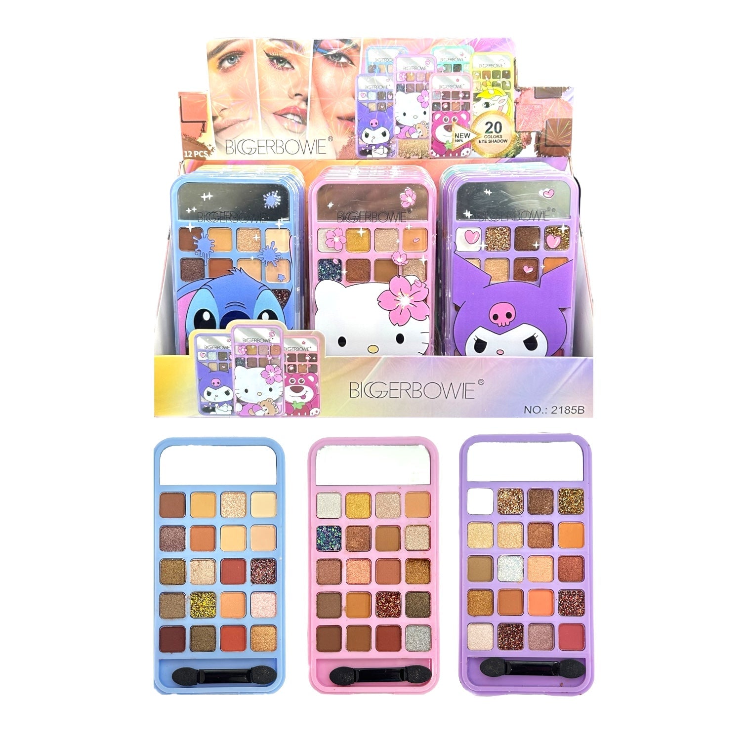 PALETA DE SOMBRAS X20 TONOS ESPEJITO PERSONAJES BIGGERBOWIE
