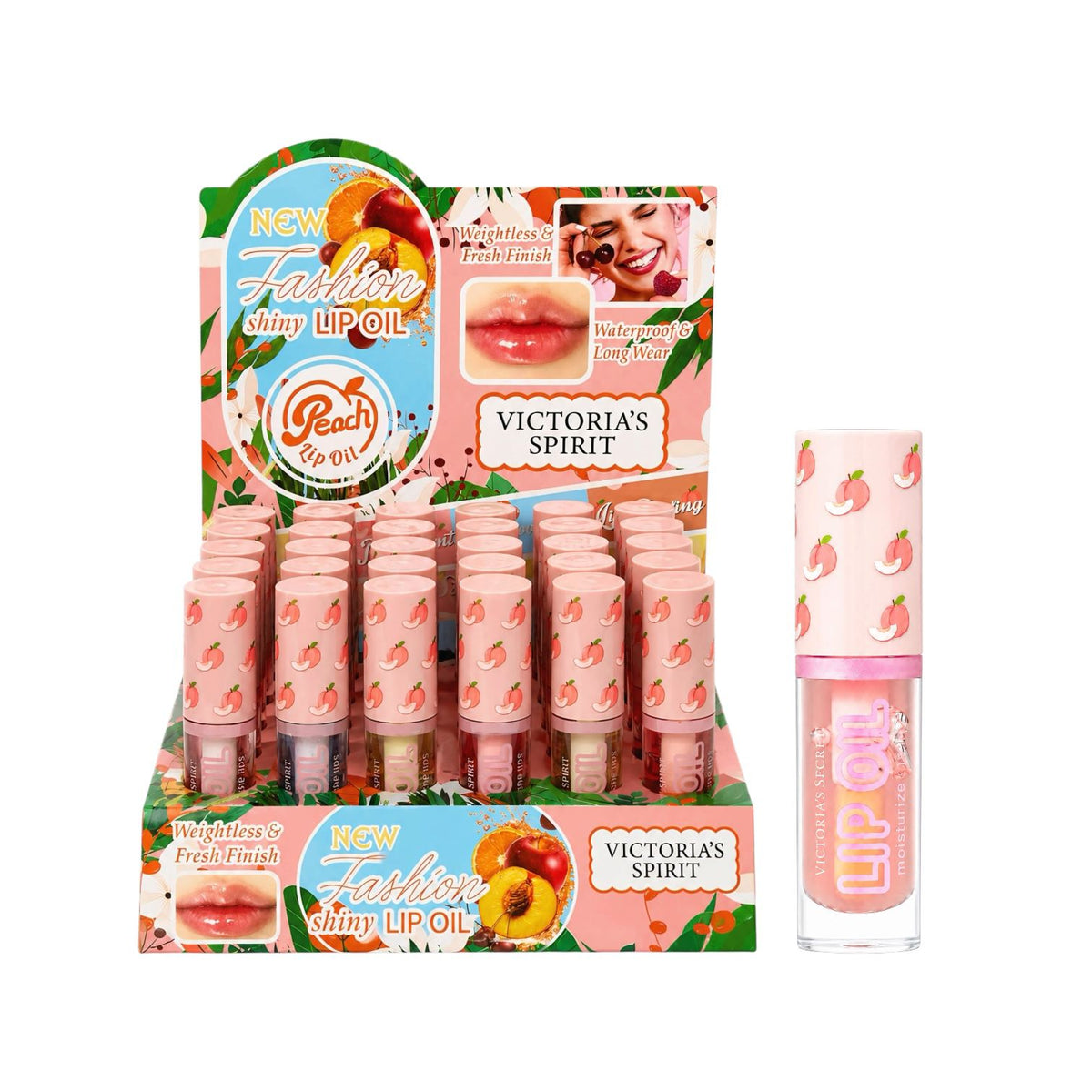 LIP OIL FASHION TAPA DURAZNO VICTORIA'S SPIRIT