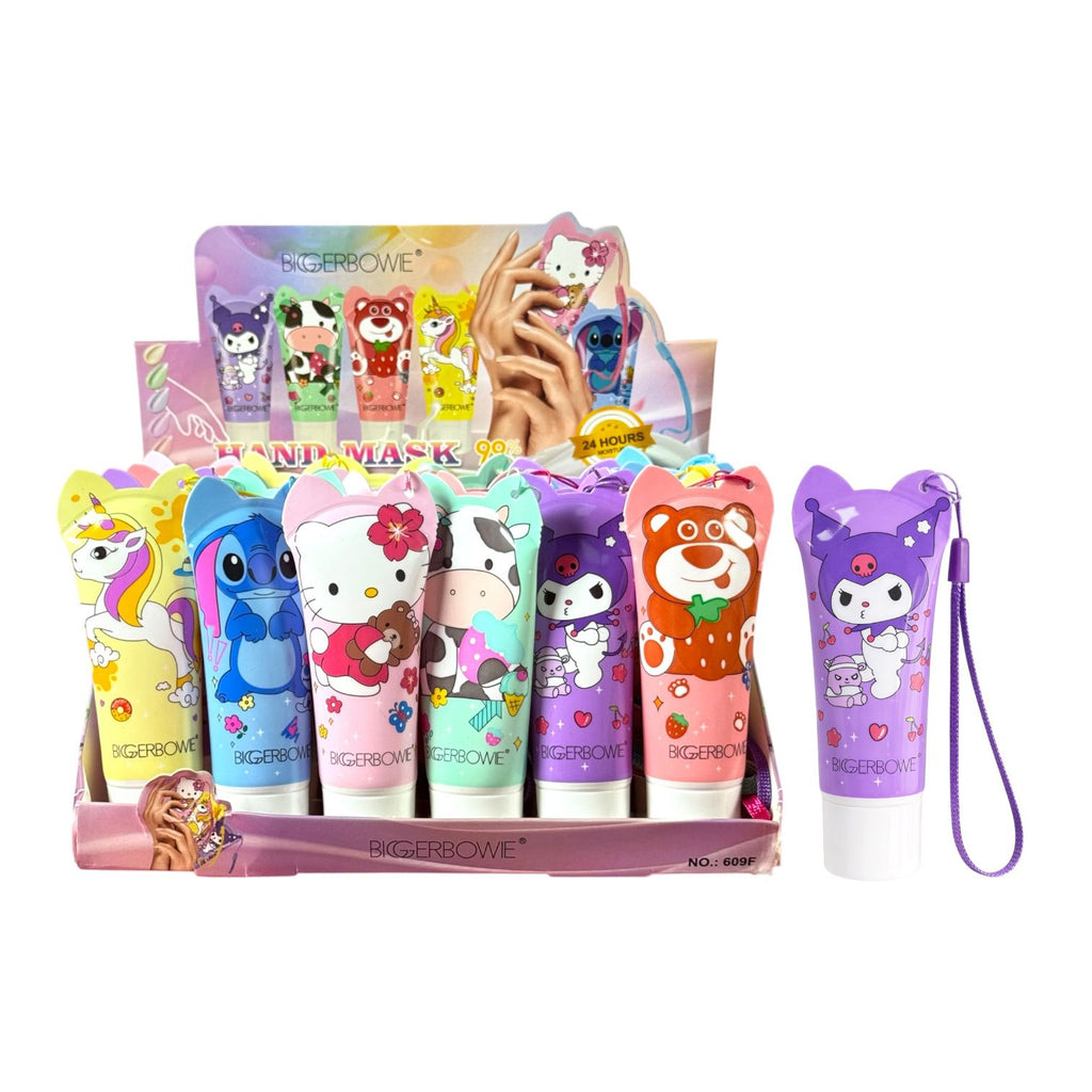 MASCARILLA PARA MANOS CON TIRA SANRIO LOTSO VACA STICH UNICORNIO BIGGERBOWIE