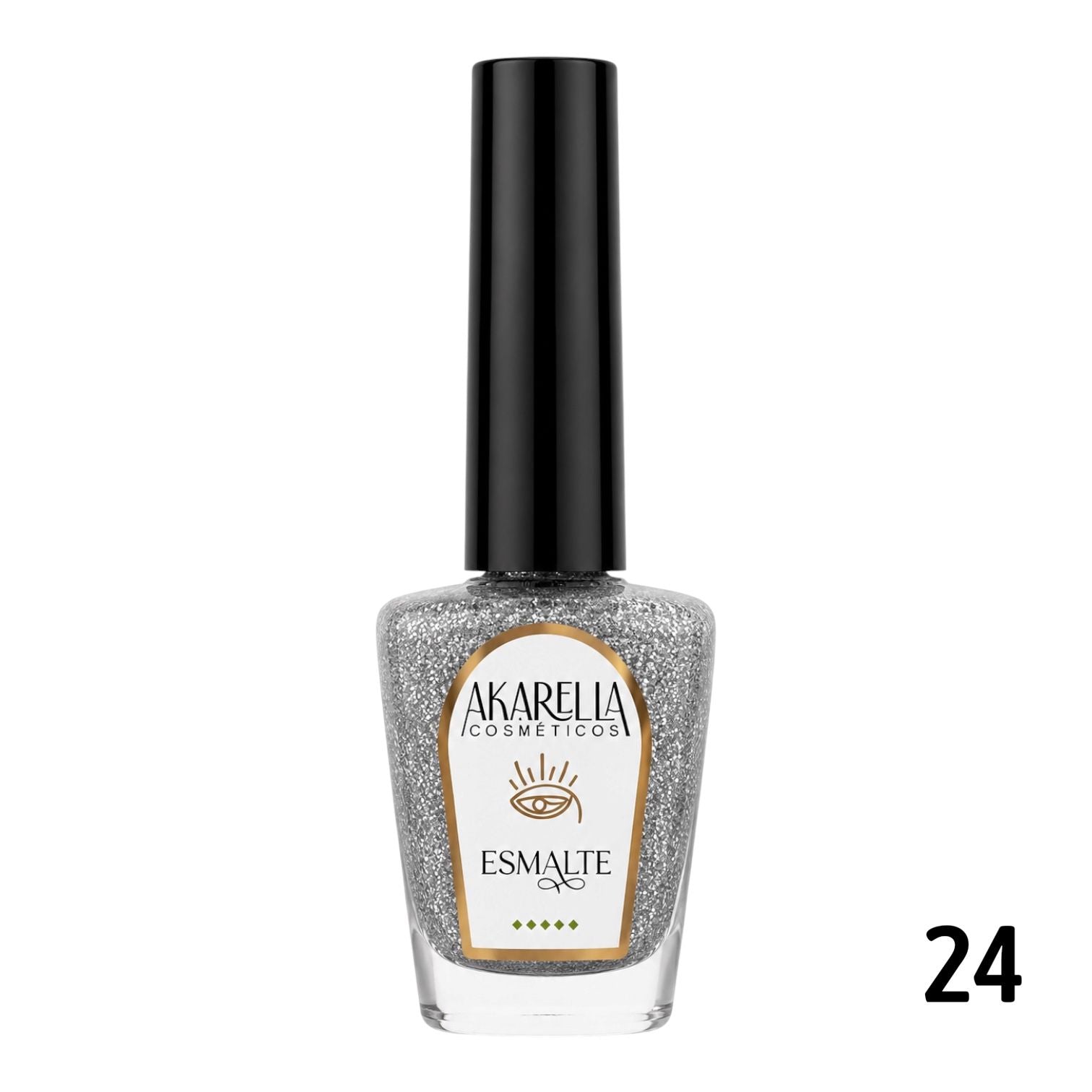 ESMALTE TONO 24 PLATEADO PINCEL 12ML AKARELLA