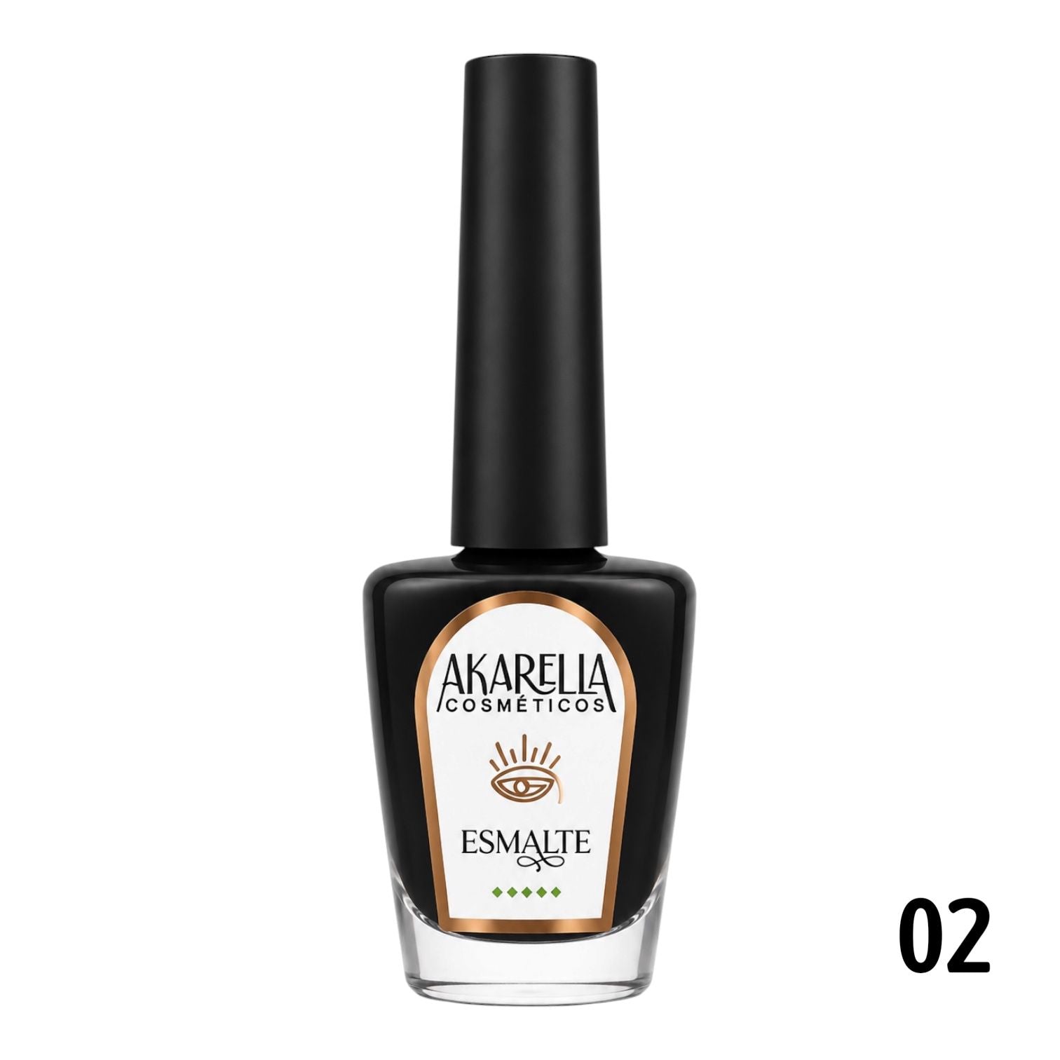 ESMALTE TONO 02 NEGRO BROCHA 12ML AKARELLA