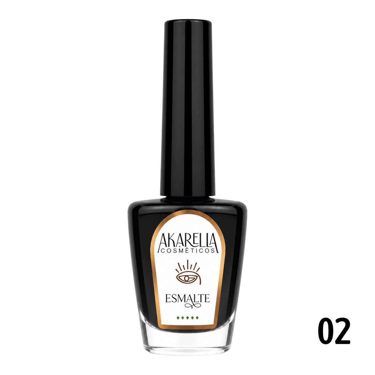 ESMALTE TONO 02 NEGRO PINCEL 12ML AKARELLA