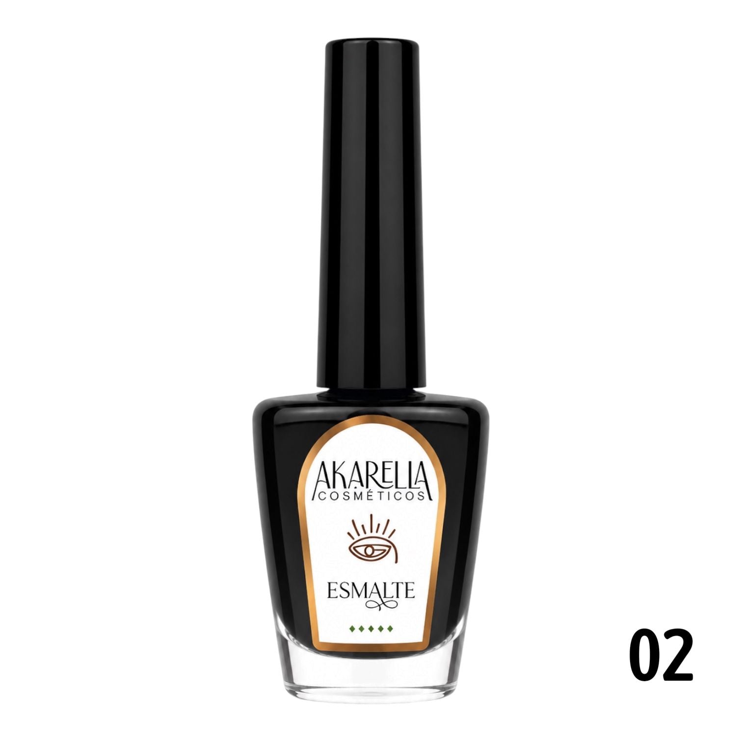 ESMALTE TONO 02 NEGRO PINCEL 12ML AKARELLA
