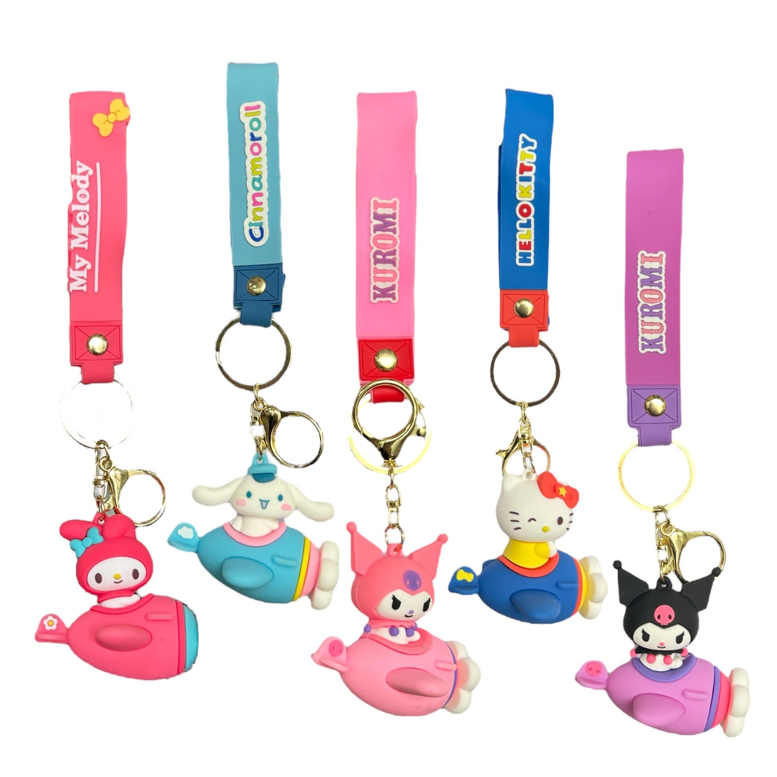 LLAVERO HELLO KITTY VASITO AVIONETA / CABEZAS PERSONAJES / NUBE / PALETICAS SANRIO / STITCH LOTSO