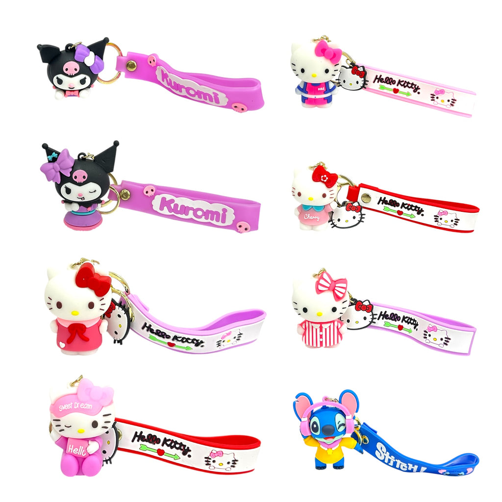 LLAVERO HELLO KITTY VASITO AVIONETA / CABEZAS PERSONAJES / NUBE / PALETICAS SANRIO / STITCH LOTSO