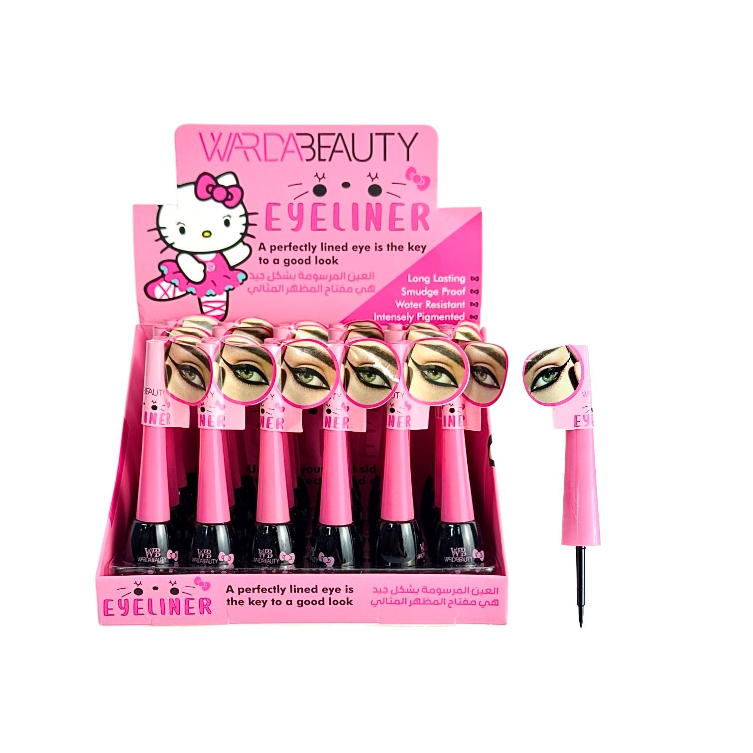 DELINEADOR LIQUIDO EN PLUMON HELLO KITTY WARDABEAUTY