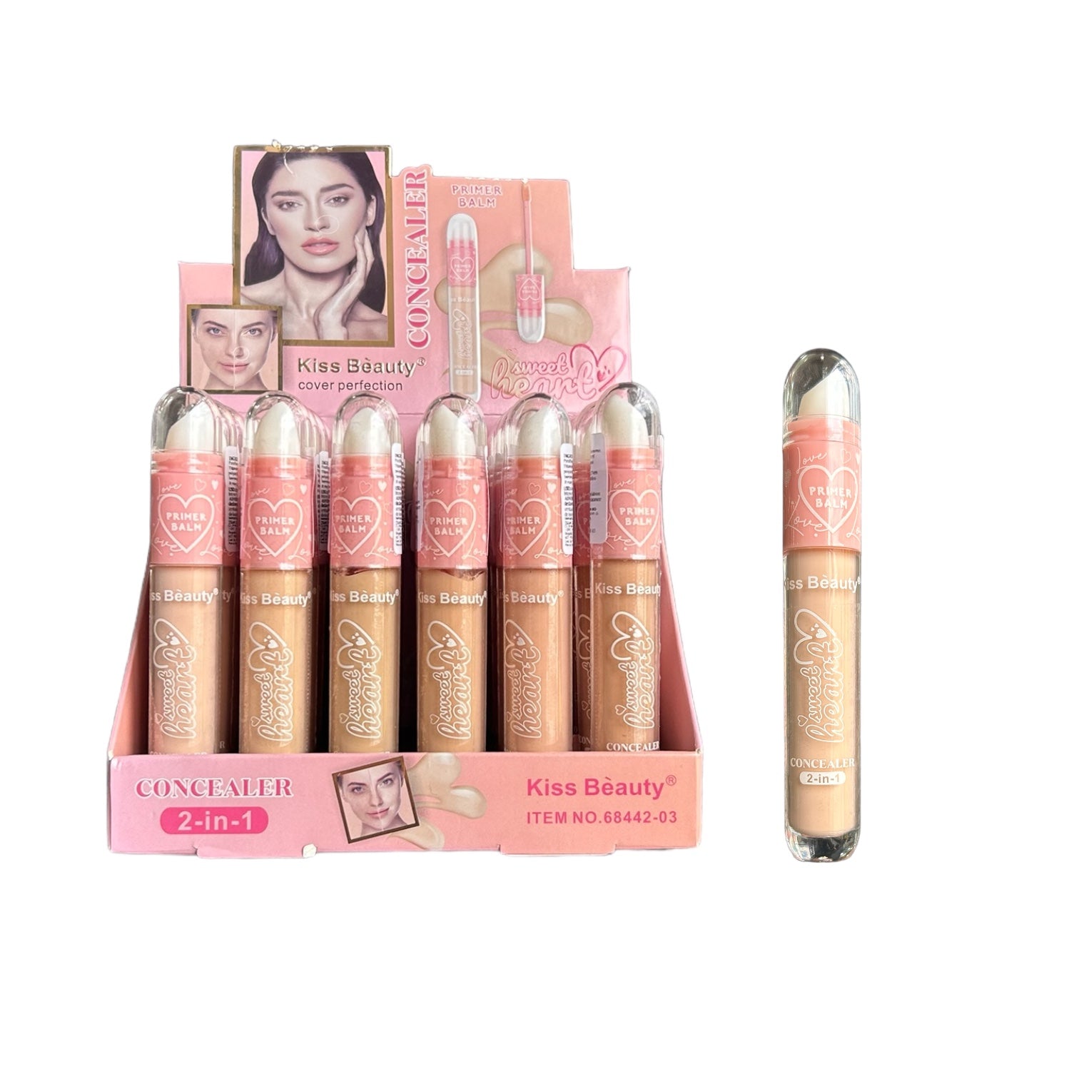 CORRECTOR DE OJERAS Y PRIMER EN BARRA SWEET HEART KISS BEAUTY