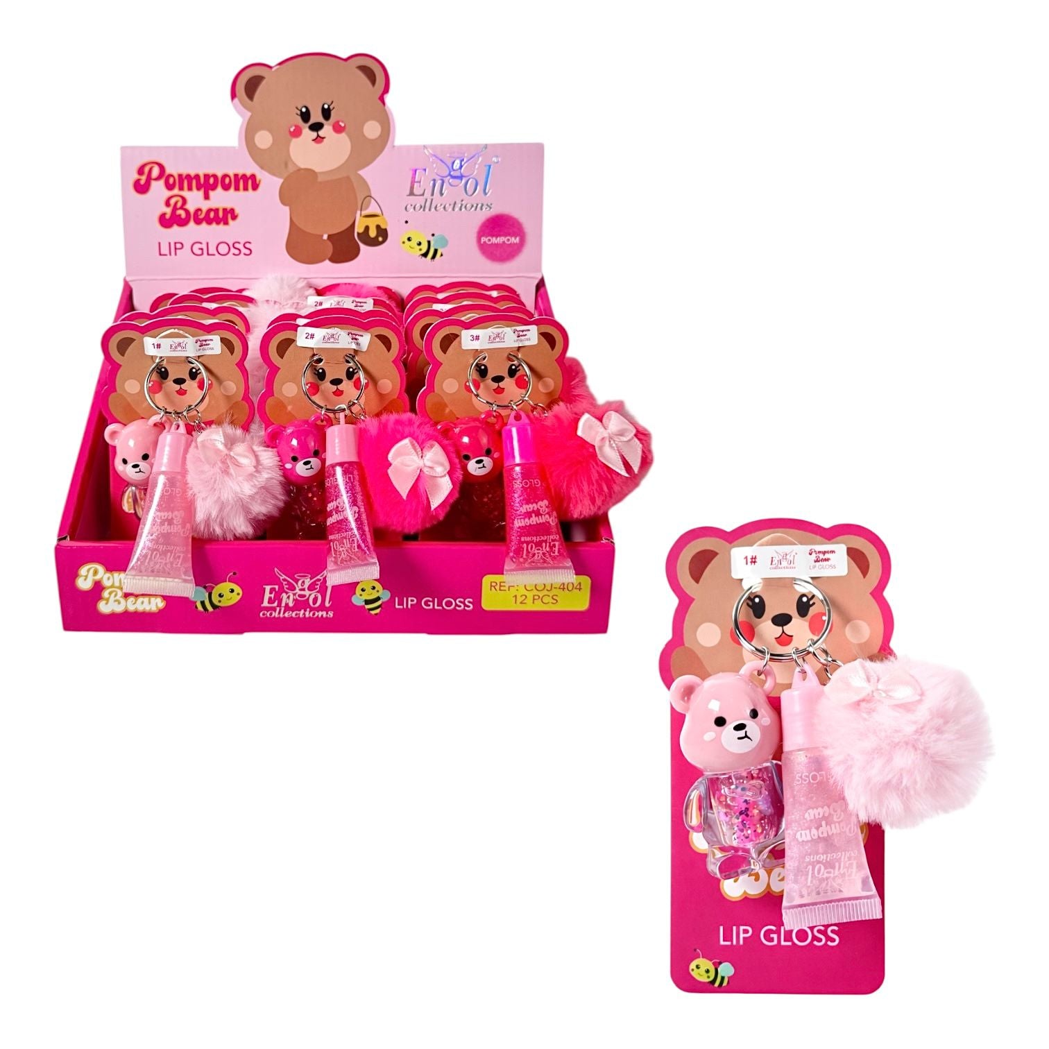 BRILLO GLOSS OSO LLAVERO POMPON BEAR ENGOL