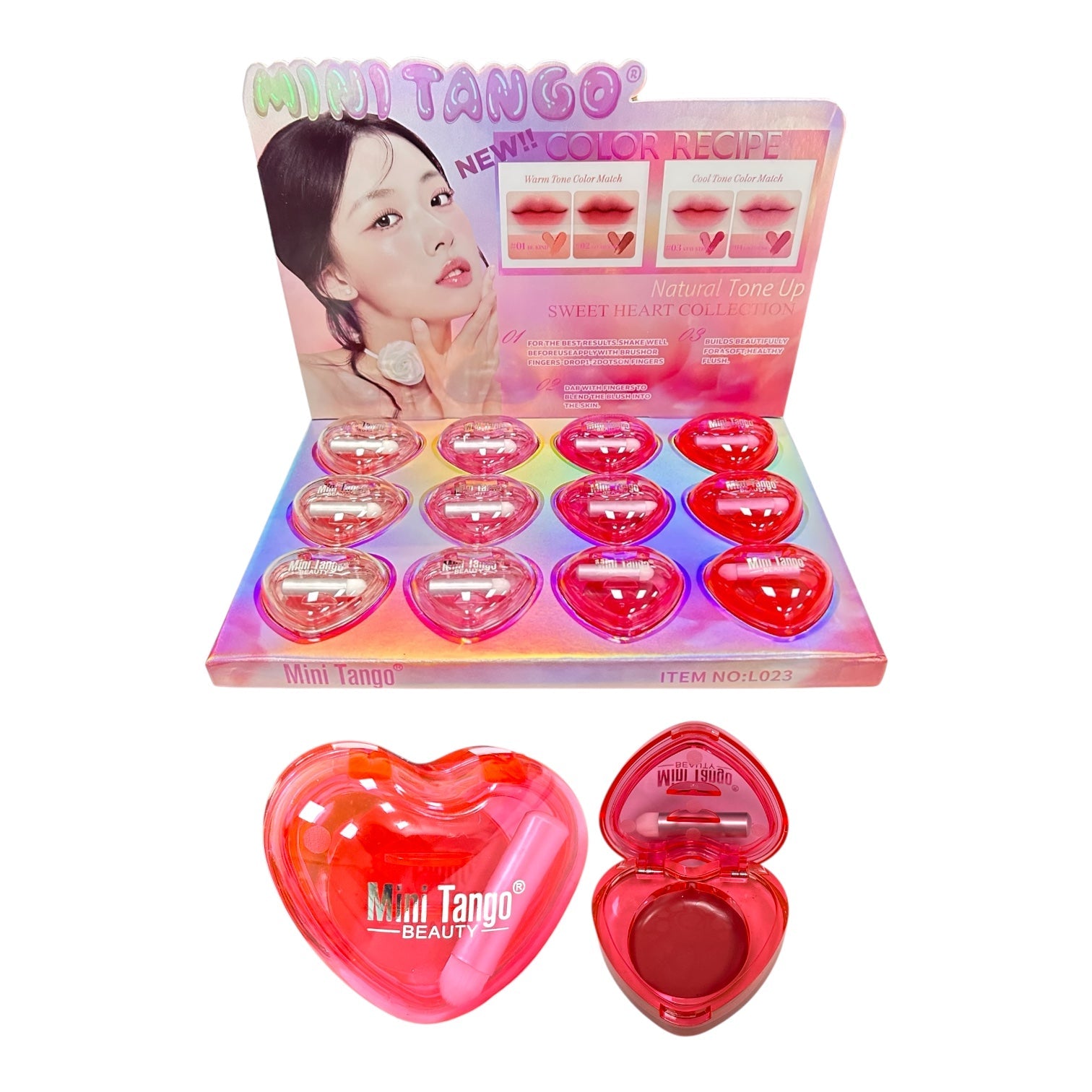 LABIAL EN CREMA CON BROCHITA FORMA DE CORAZON MINI TANGO BEAUTY