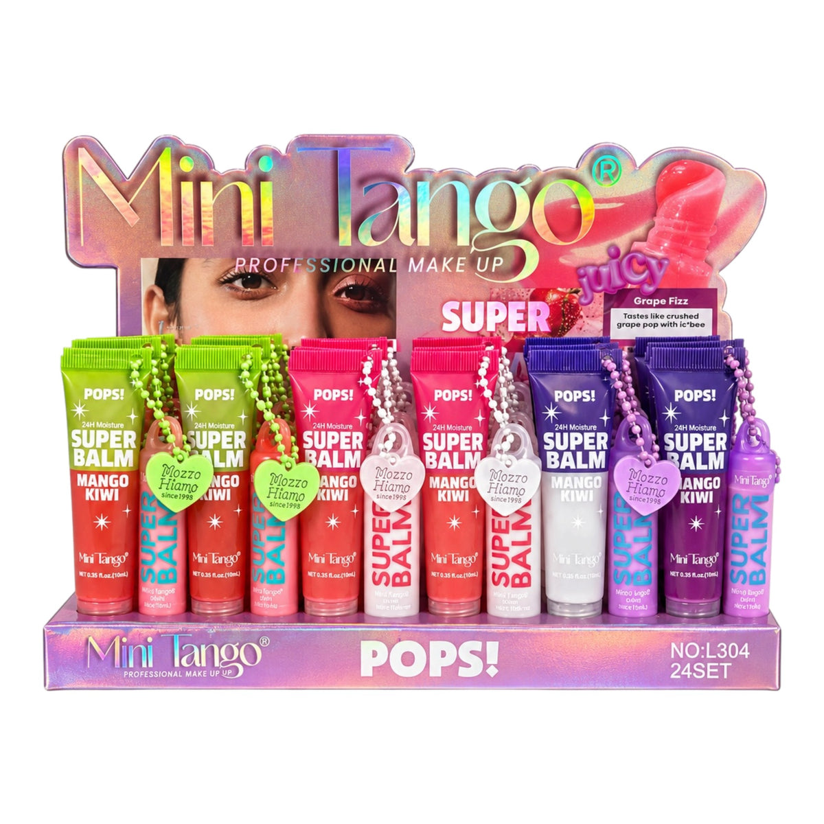 BRILLO ESCARCHADO Y BALSAMO DE LABIOS POPS MINI TANGO