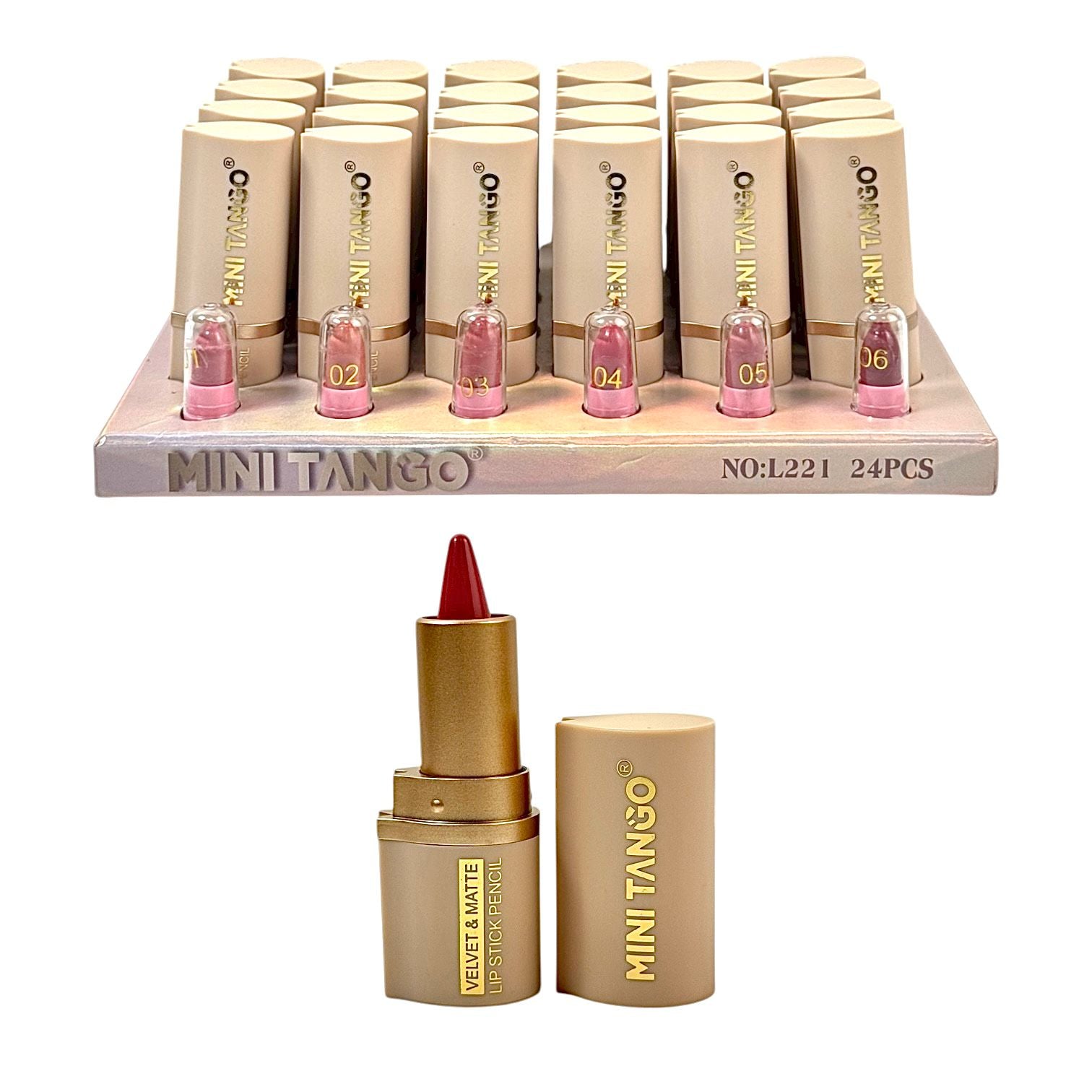 LABIAL EN BARRA VELVET & MATTE MINI TANGO