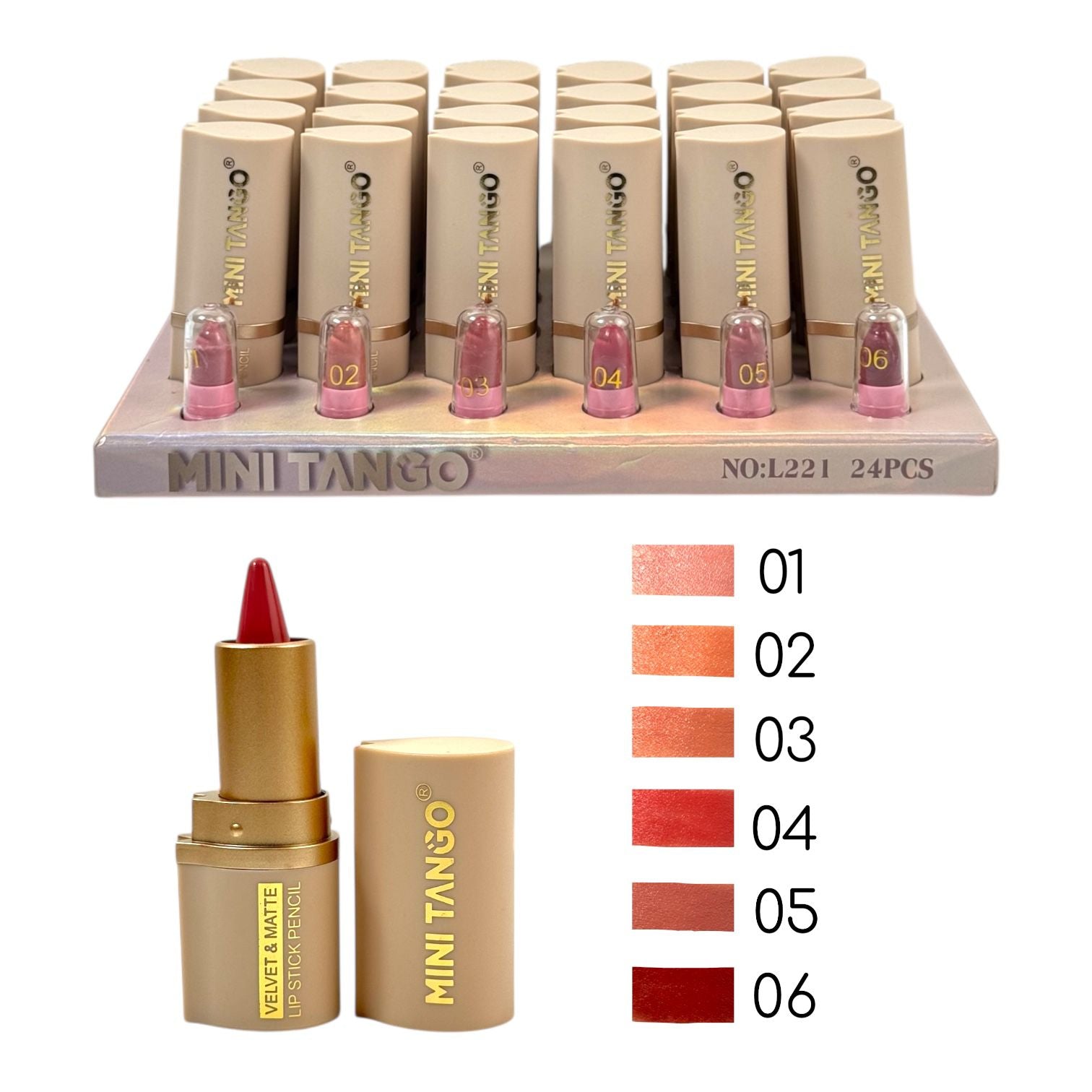 LABIAL EN BARRA VELVET & MATTE MINI TANGO