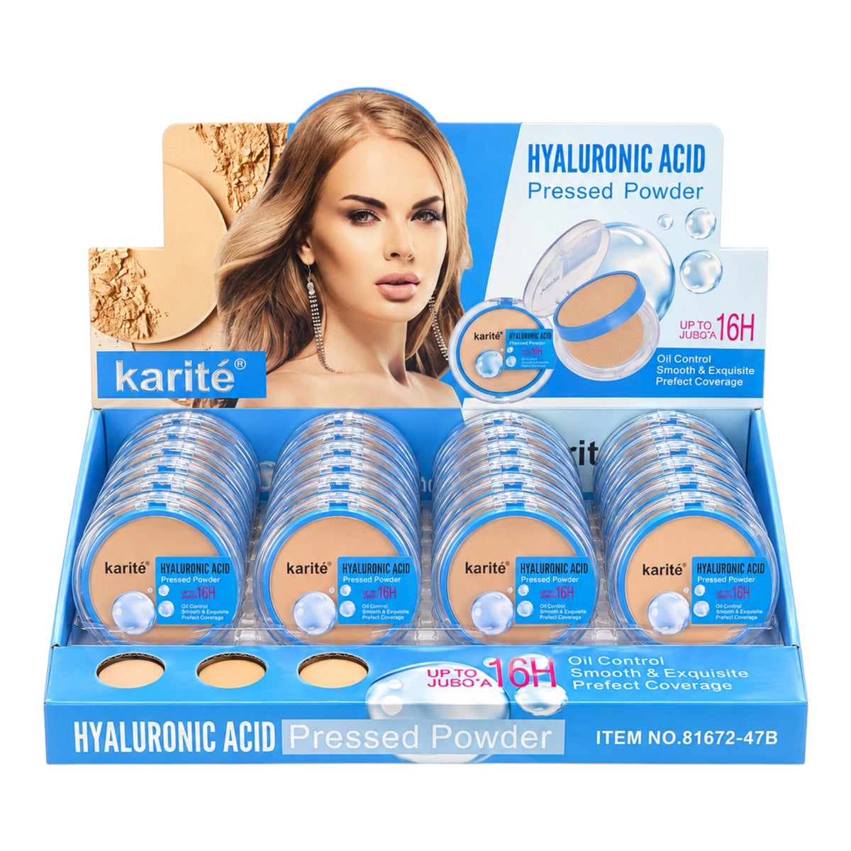 POLVO COMPACTO HYALURONIC ACID 16H AZUL CLARO KARITE