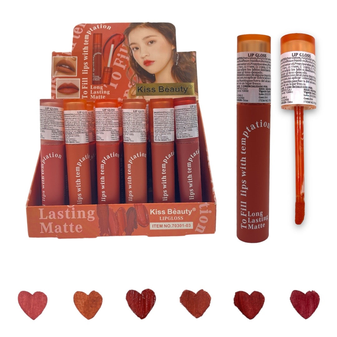 LABIAL LIQUIDO MATTE TEMPTATION KISS BEAUTY