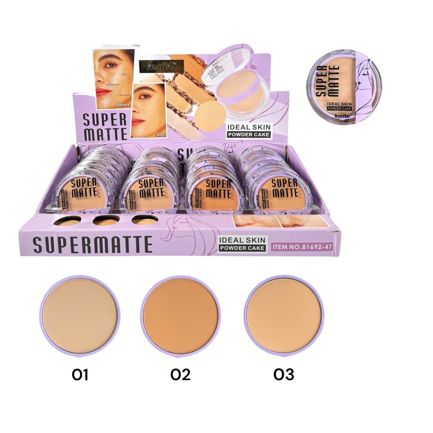 POLVO COMPACTO SUPER MATTE IDEAL SKIN KARITE