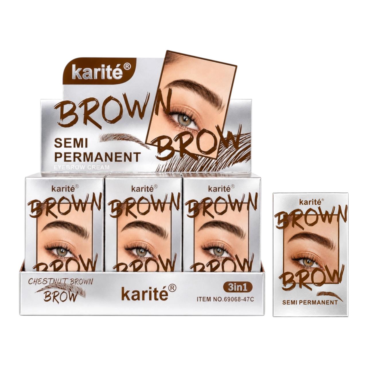 HENNA PARA CEJAS SEMI PERMANENT BROWN BROW KARITE