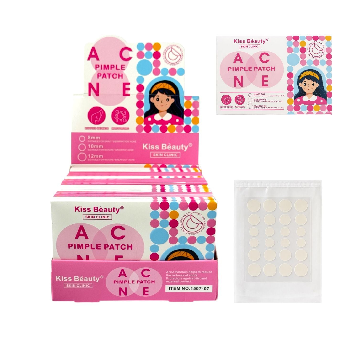 PARCHE DE ACNE X36 MUÑEQUITA KISS BEAUTY