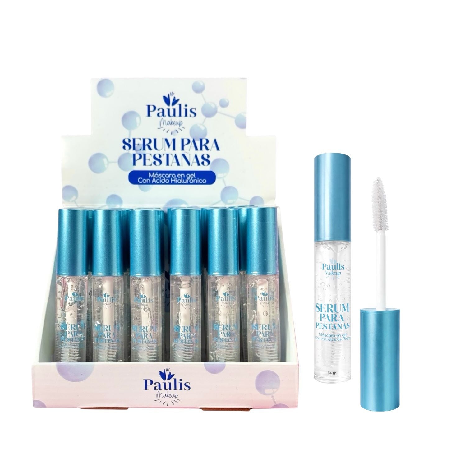 SERUM PARA PESTAÑAS CON ACIDO HIALURONICO TAPA AZUL 14ML PAULIS