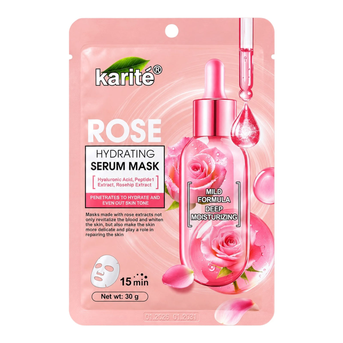MASCARILLA FACIAL ROSAS 15MIN KARITE
