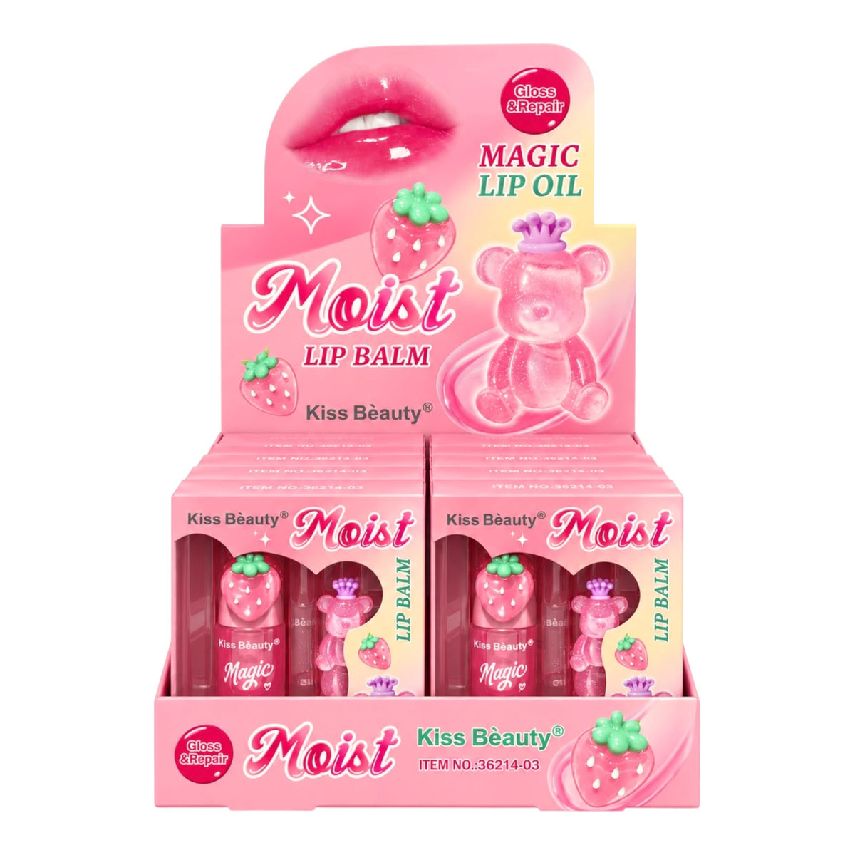 DUO BRILLO Y BALSAMO MAGICO OSITO FRESITA KISS BEAUTY