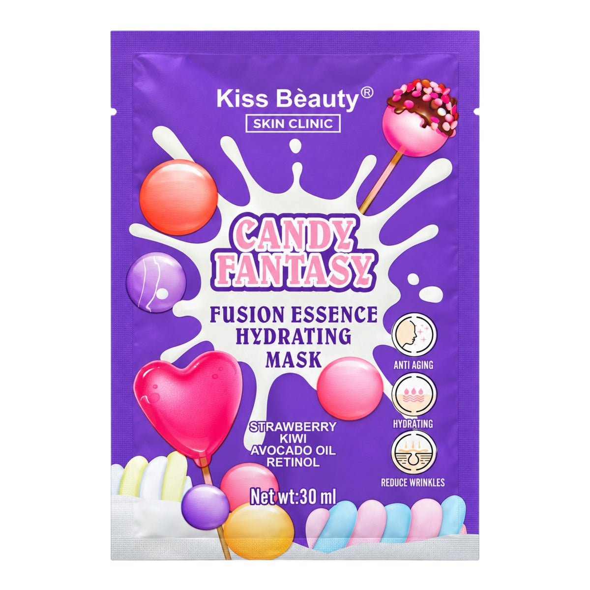 MASCARILLA EN VELO CANDY FANTASY KISS BEAUTY